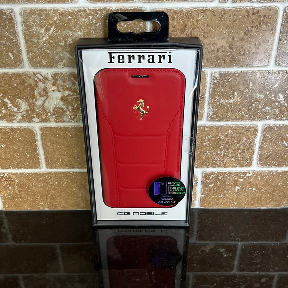 Samsung Galaxy S7 Ferrari Genuine Leather Folio Case
